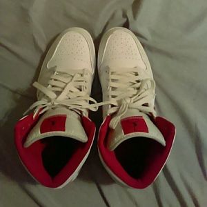 White and red Jordan 1s